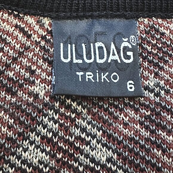 Uludag Triko Womens Turkish Kilim Vest Size 6 Acrylic Knit Open Front Sweater - Picture 6 of 7